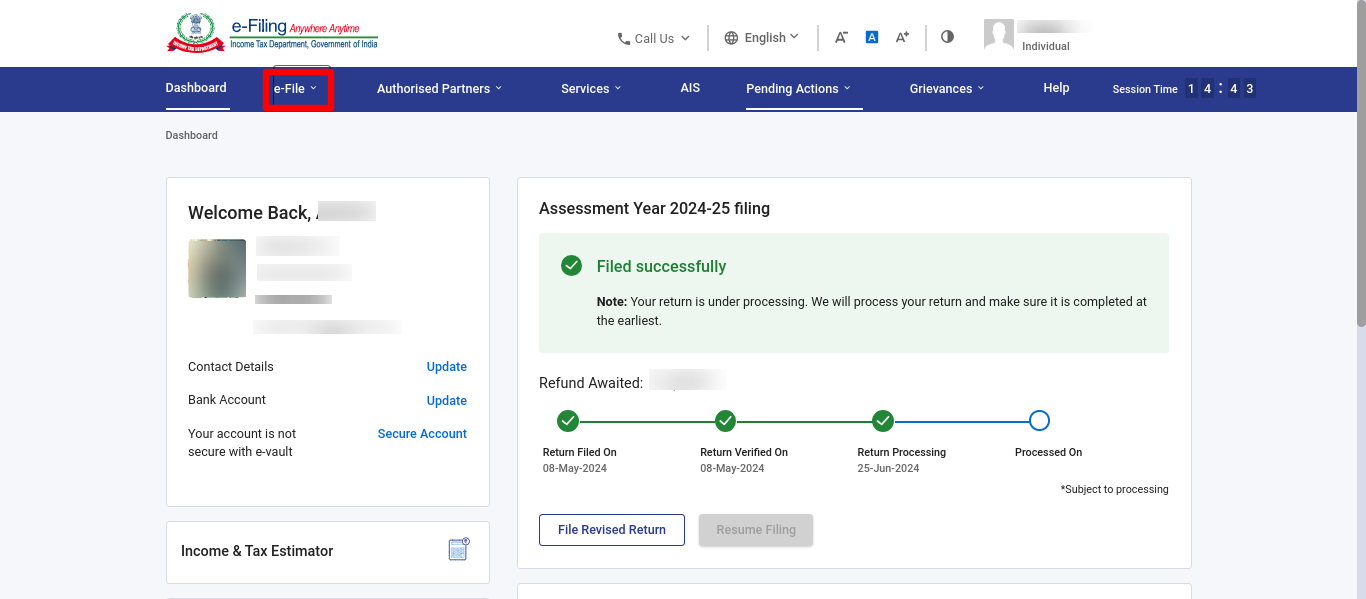 How Can I Find Previous Filing Details On The Income Tax Portal ...