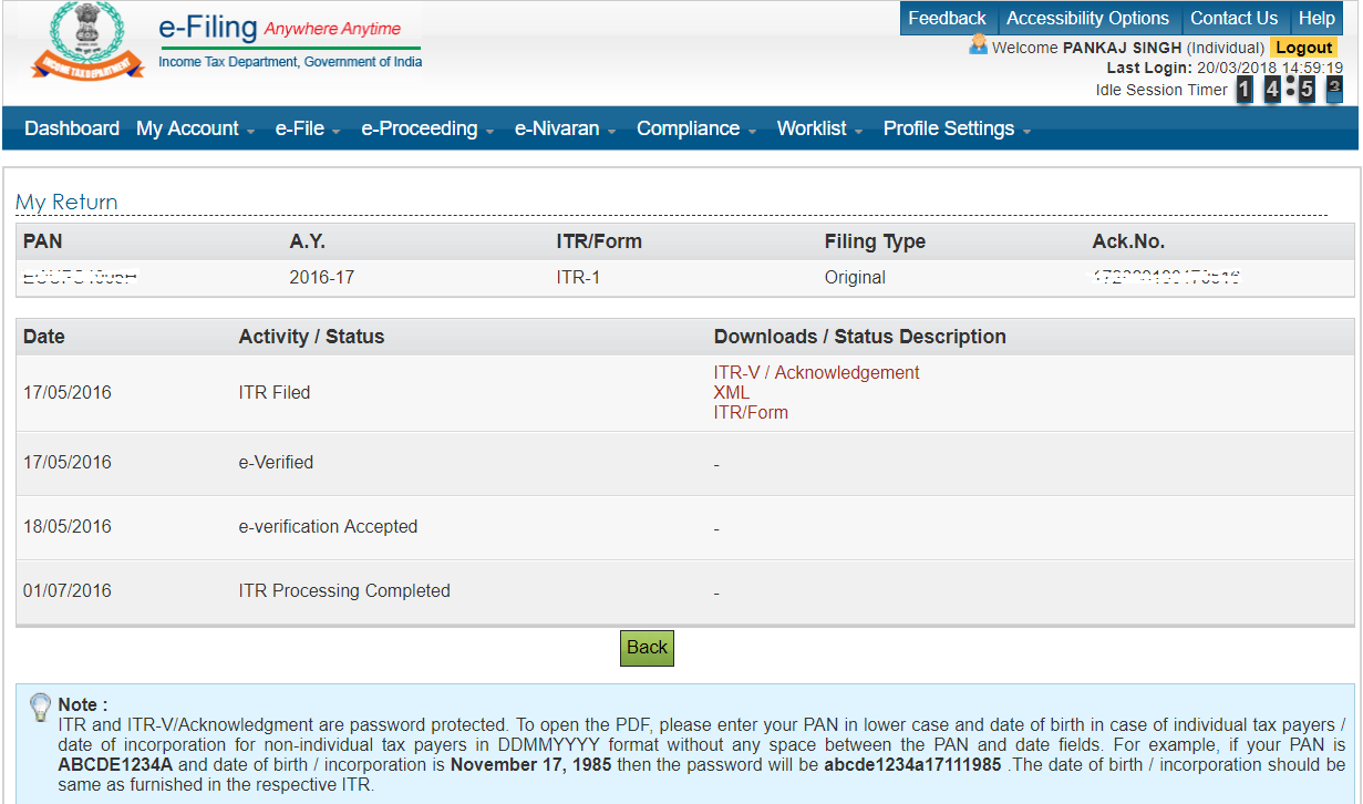 Download Itr V From Government S Income Tax Website Myitreturn Help Center