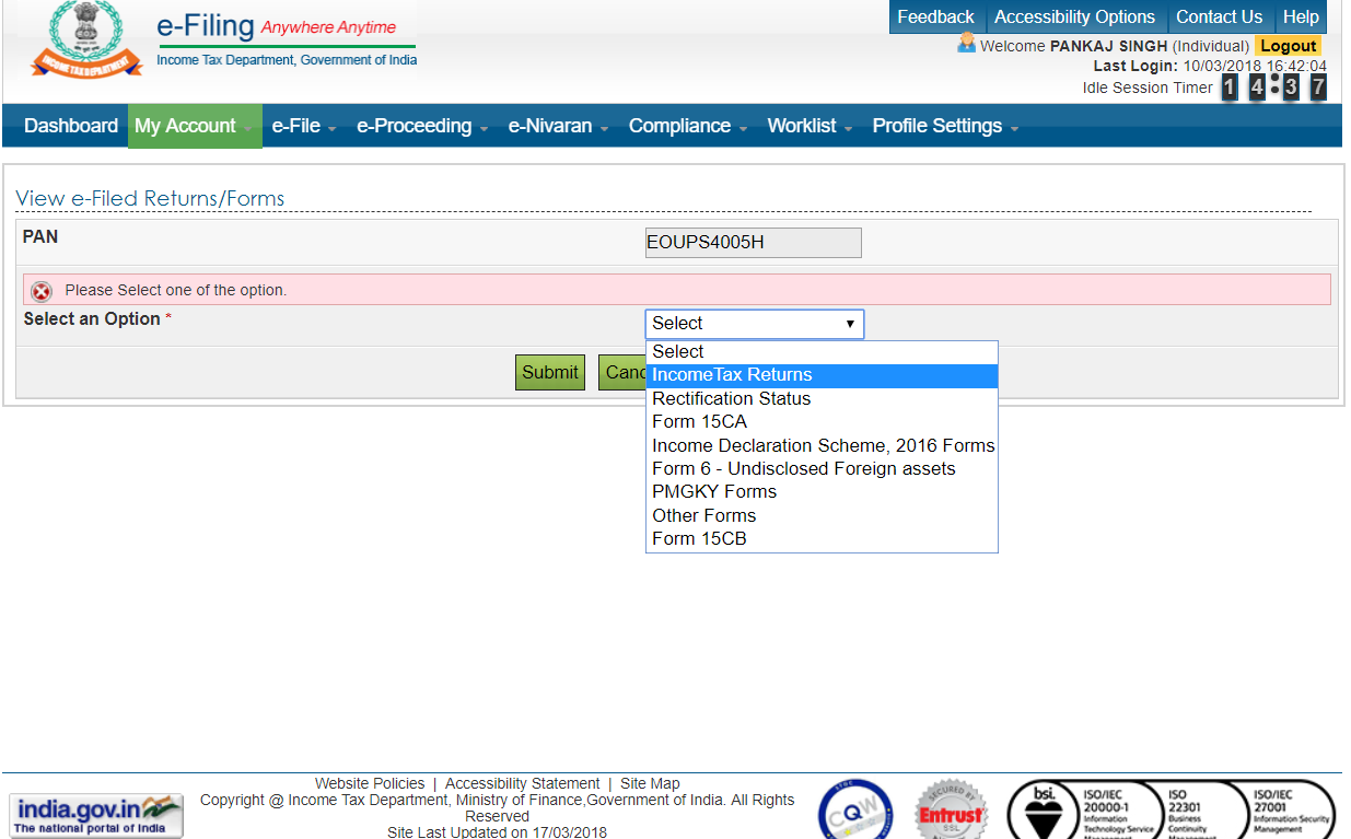 Download Itr V From Government S Income Tax Website Myitreturn Help Center