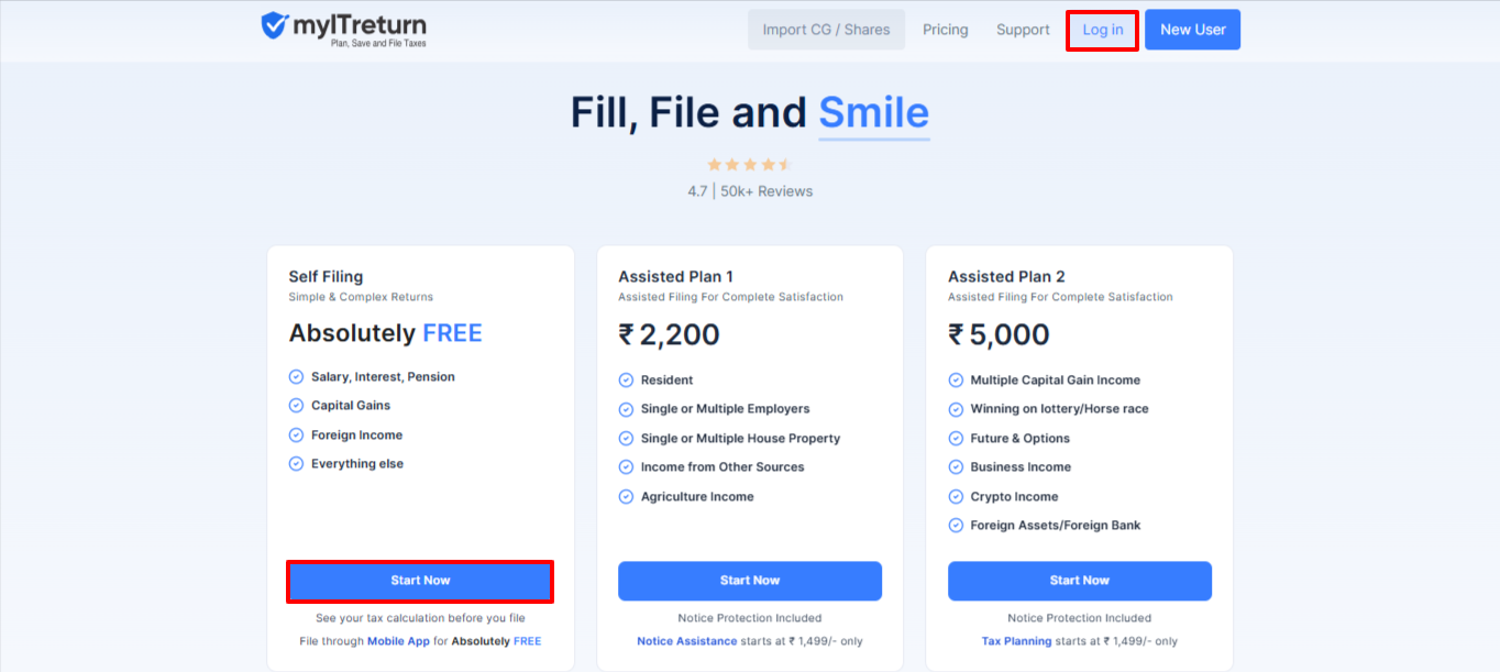 Open the myITreturn website