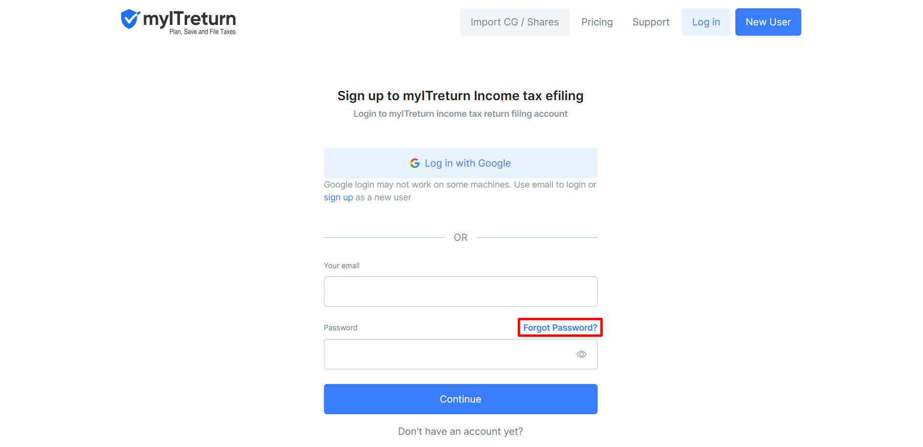 Log In Page