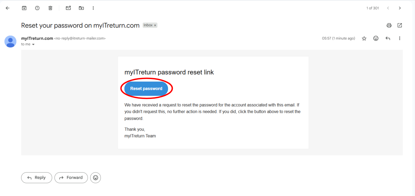 Reset Mail Link