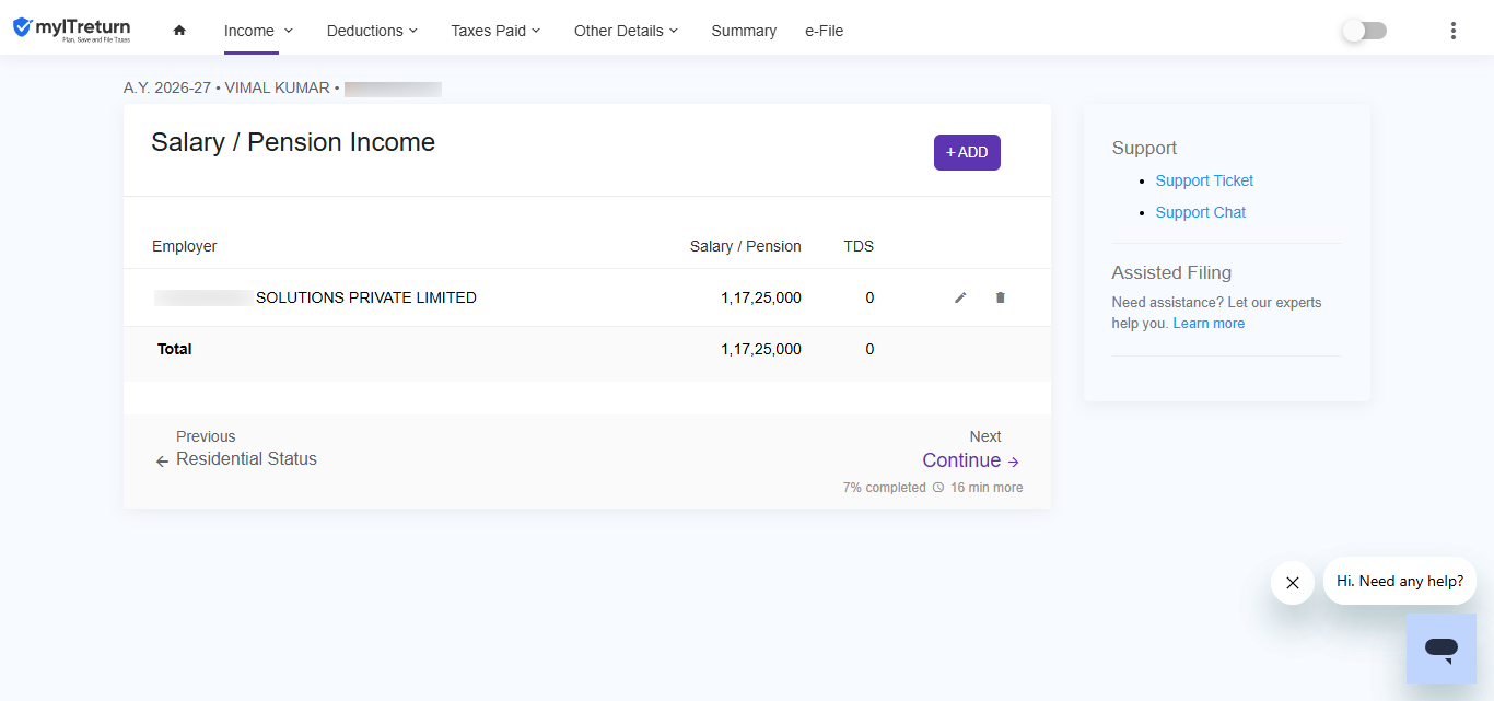 Salary Screen