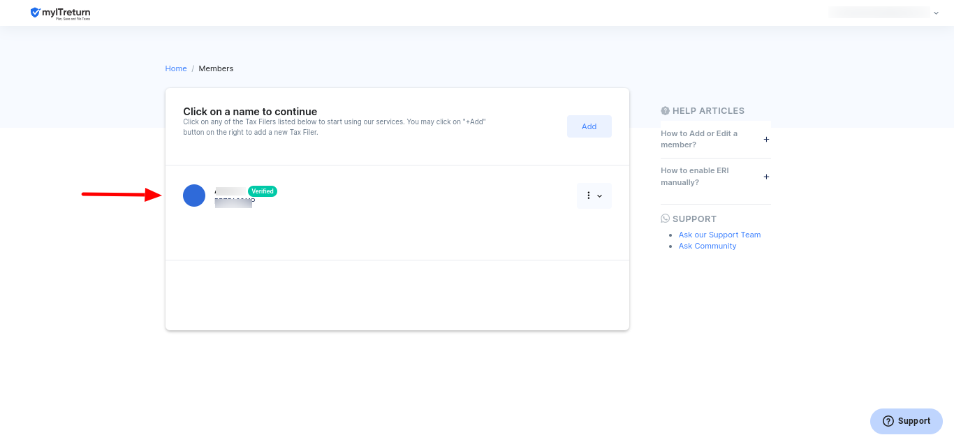 Select member on myITreturn